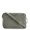 Bolsa Transversal Laser Cut Couro Camurça/Couro Verde - imagem 1
