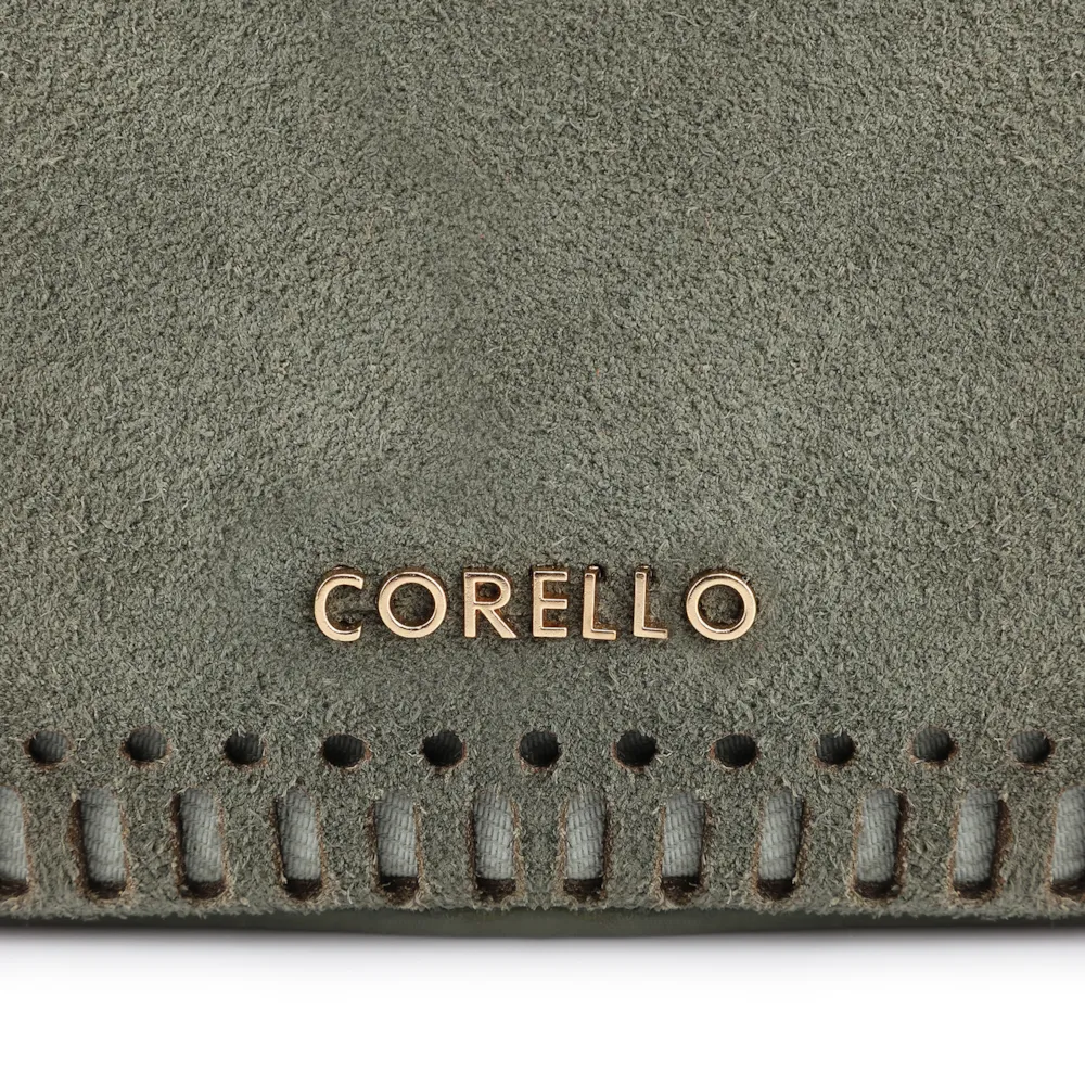 Bolsa Transversal Laser Cut Couro Camurça/Couro Verde - imagem 7