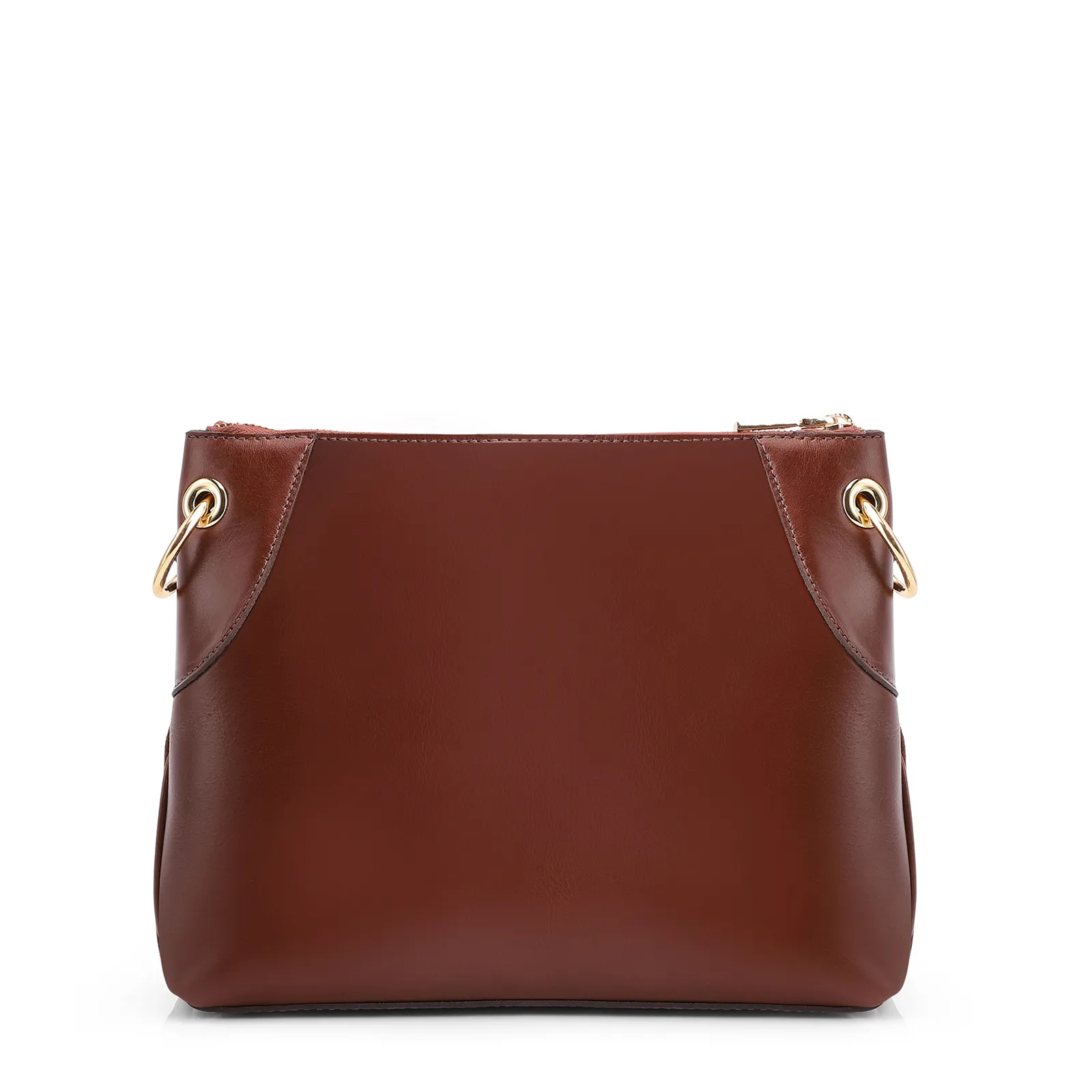 Bolsa Transversal Laser Cut Couro Camurça/Marrom