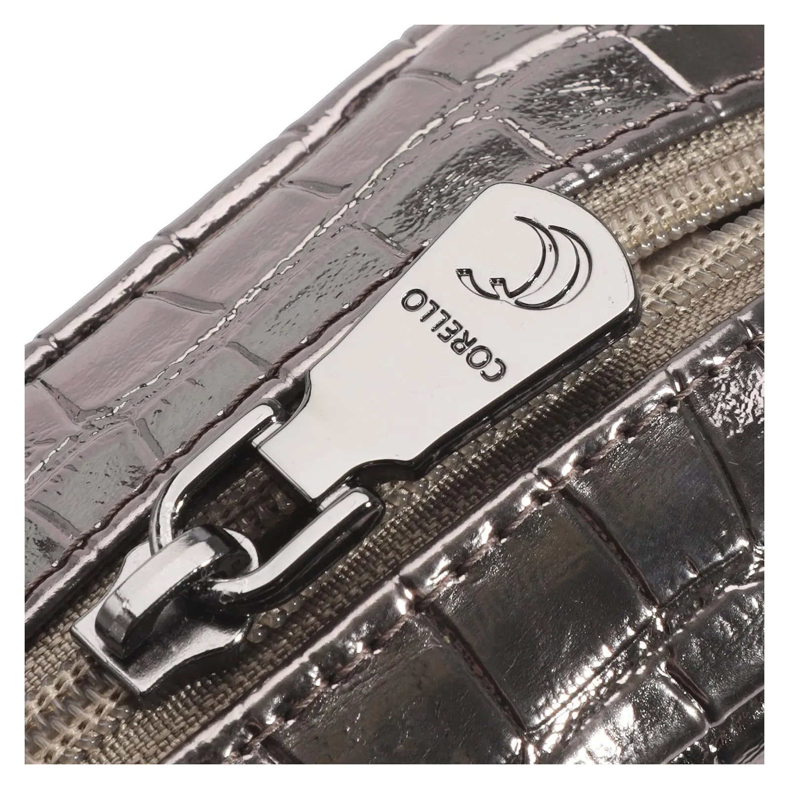 Bolsa Transversal Matelassê Alt Croco Prata