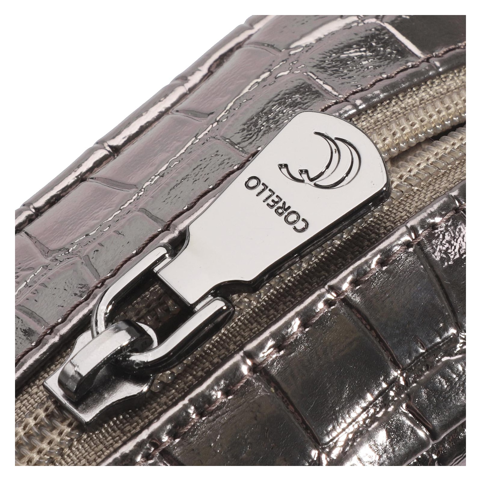 Bolsa Transversal Matelassê Alt Croco Prata