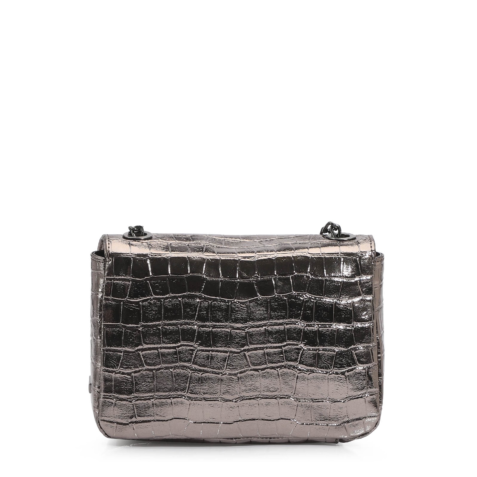 Bolsa Transversal Matelassê Alt Croco Prata