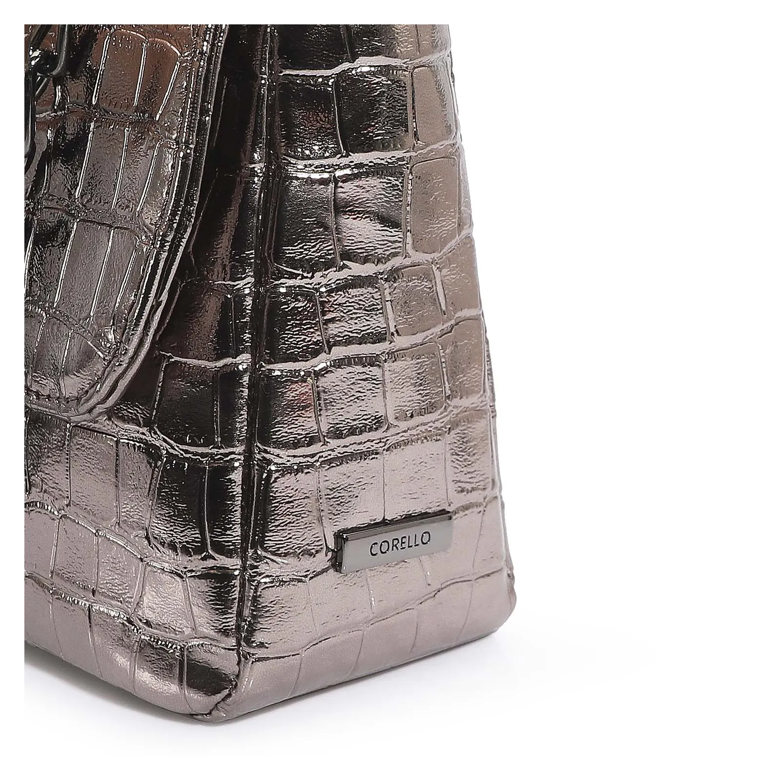 Bolsa Transversal Matelassê Alt Croco Prata