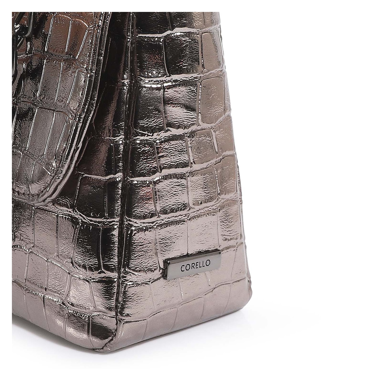 Bolsa Transversal Matelassê Alt Croco Prata