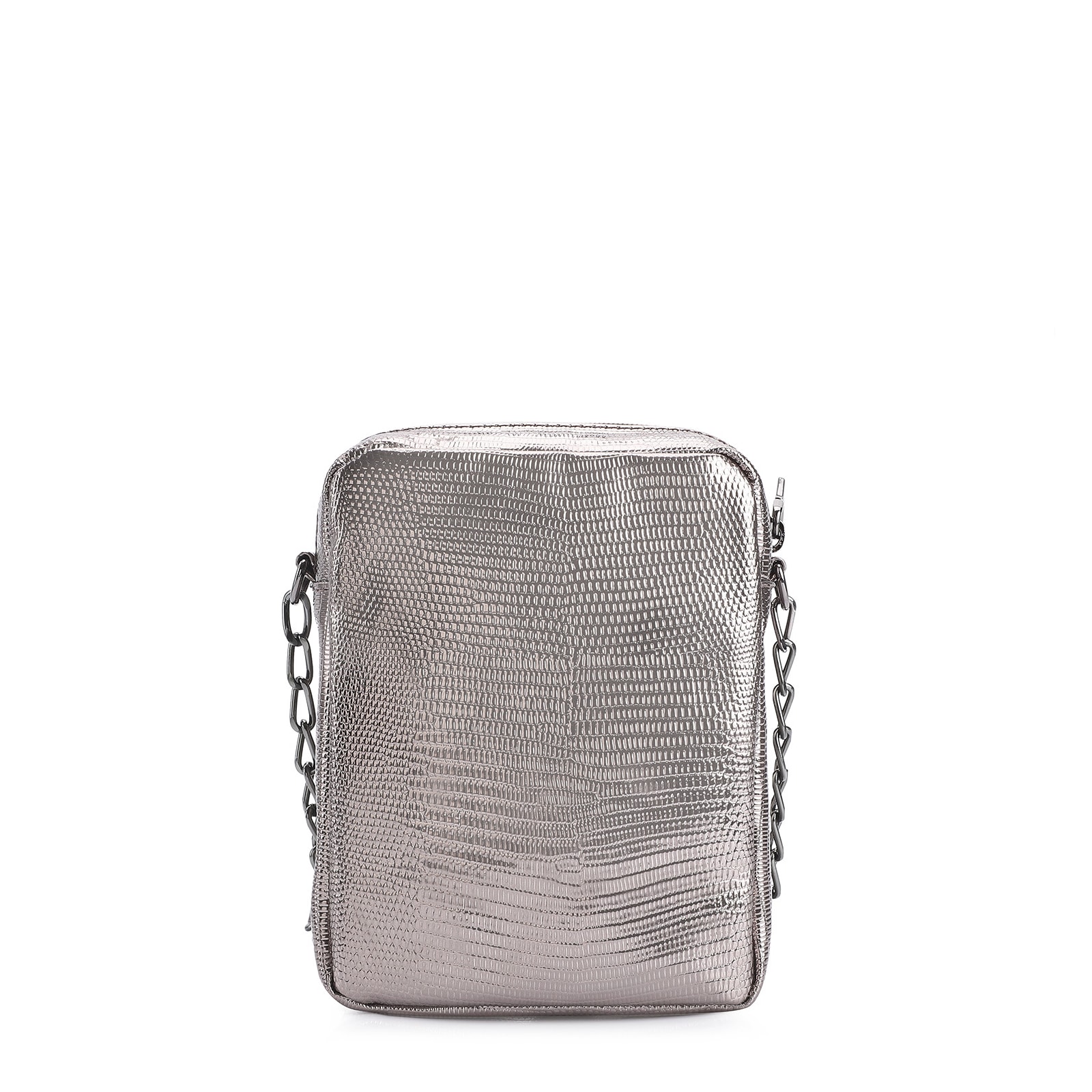 Bolsa Transversal Matelassê Alt Lezard Prata