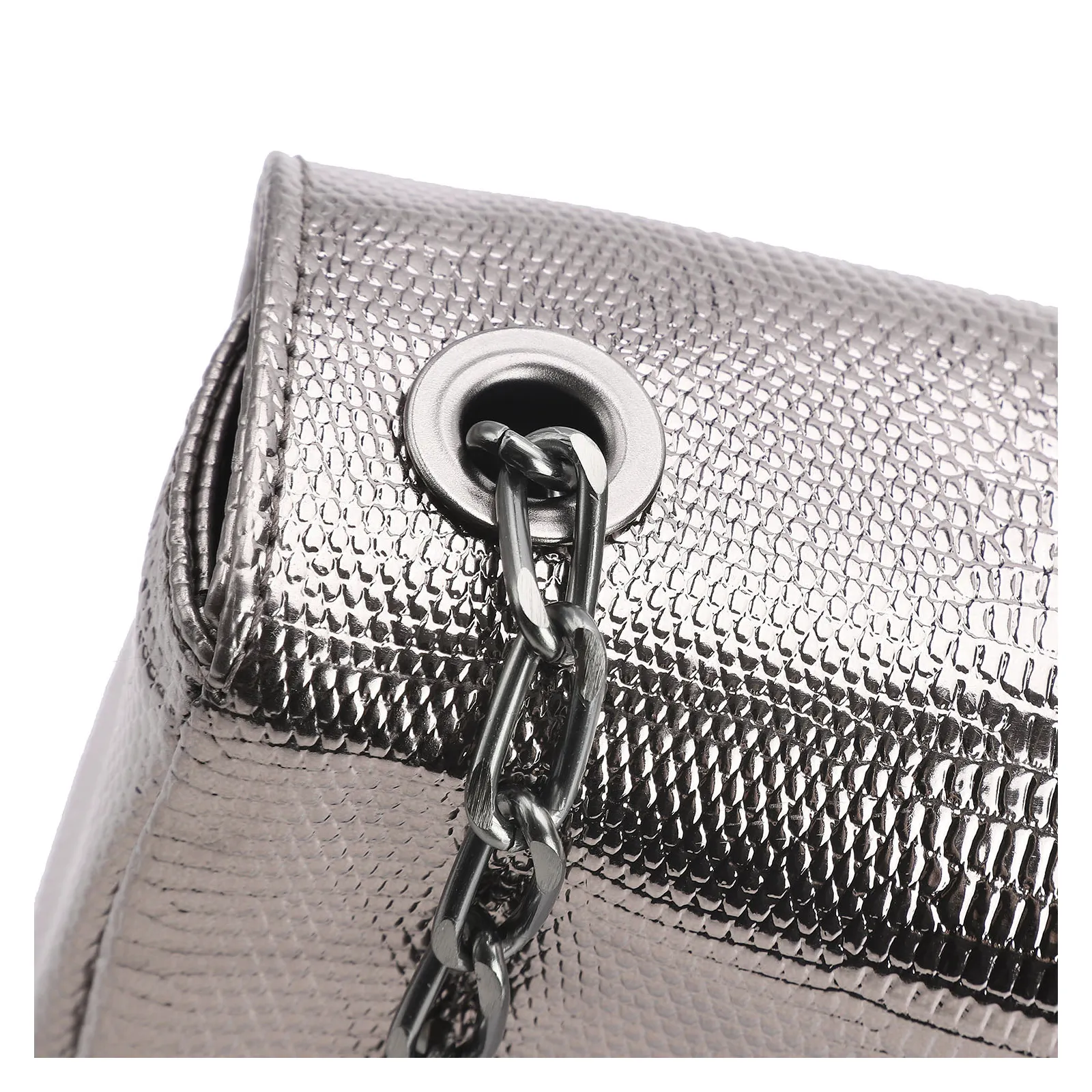 Bolsa Transversal Matelassê Alt Lezard Prata