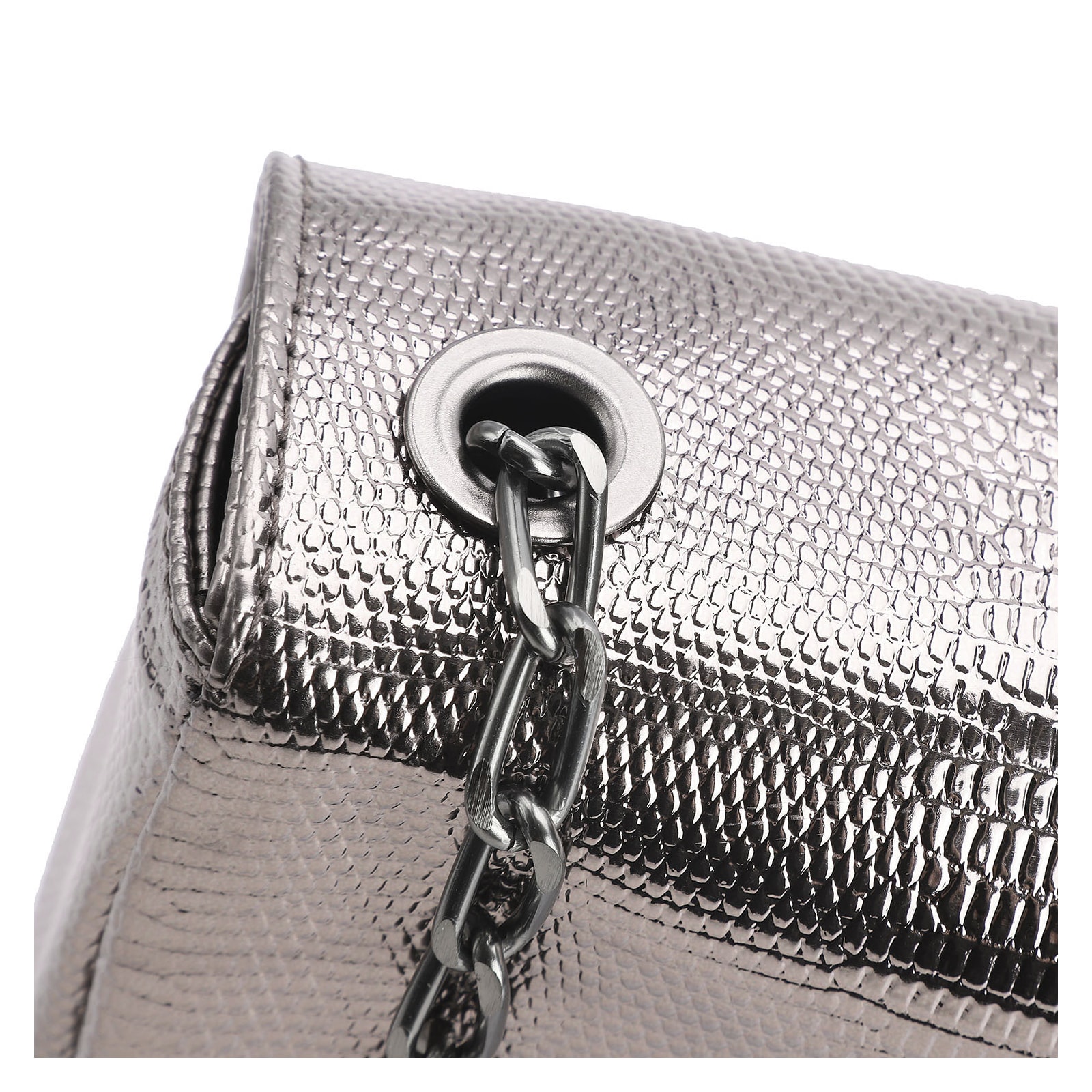 Bolsa Transversal Matelassê Alt Lezard Prata