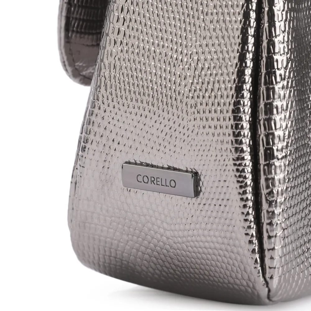 Bolsa Transversal Matelassê Alt Lezard Prata - imagem 6