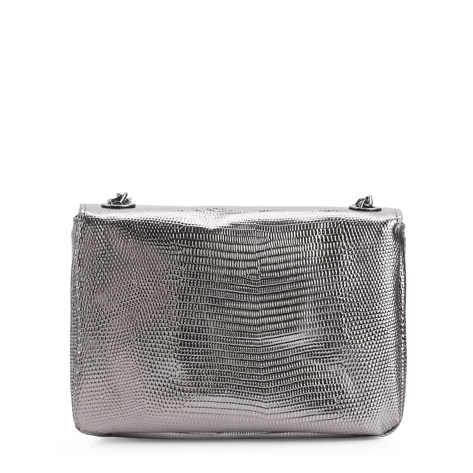Bolsa Transversal Matelassê Alt Lezard Prata