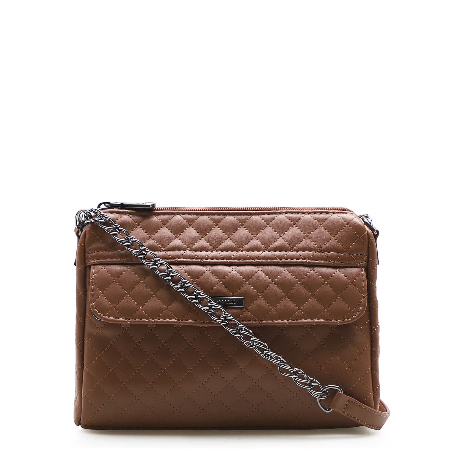 Bolsa Transversal Matelassê Alt Marrom