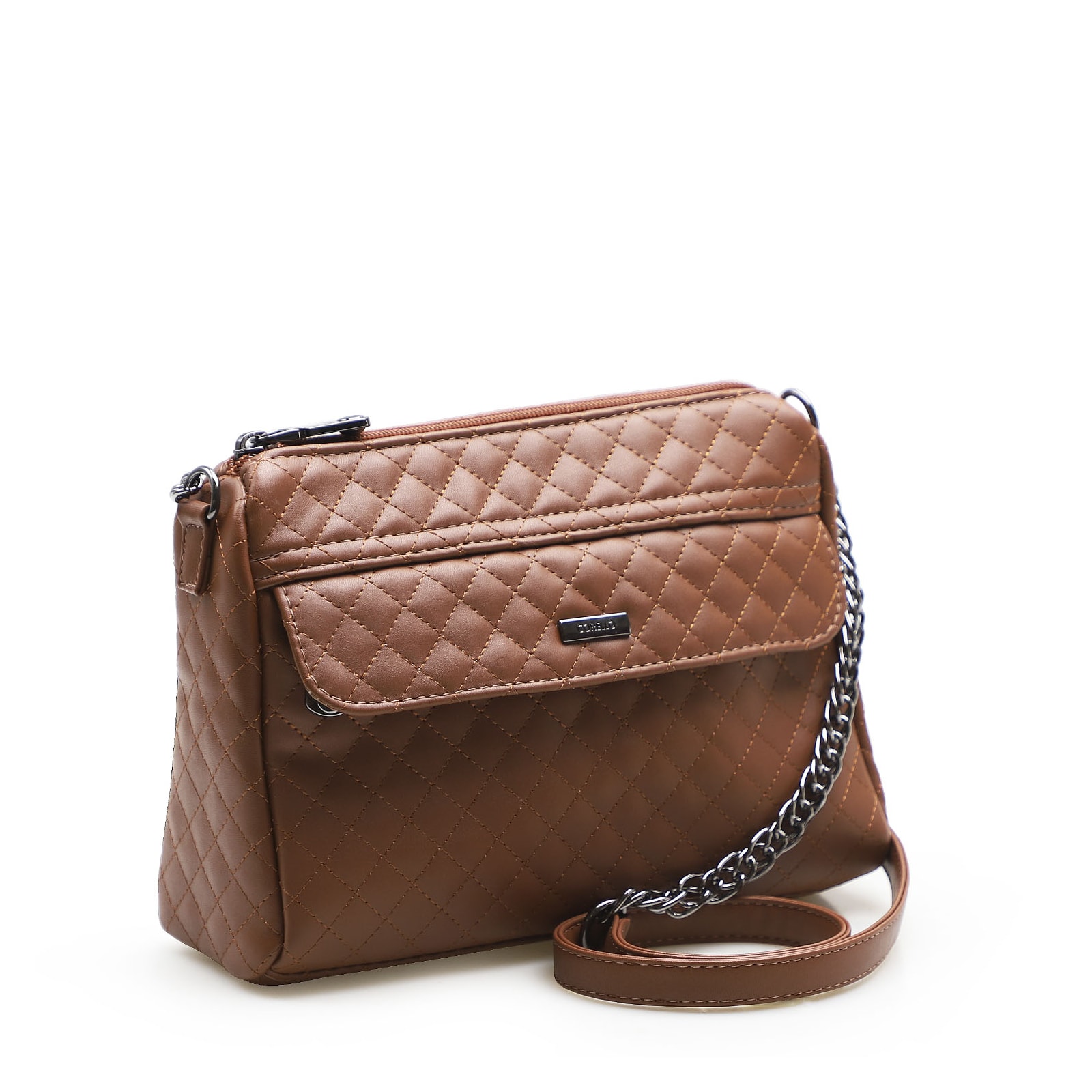 Bolsa Transversal Matelassê Alt Marrom