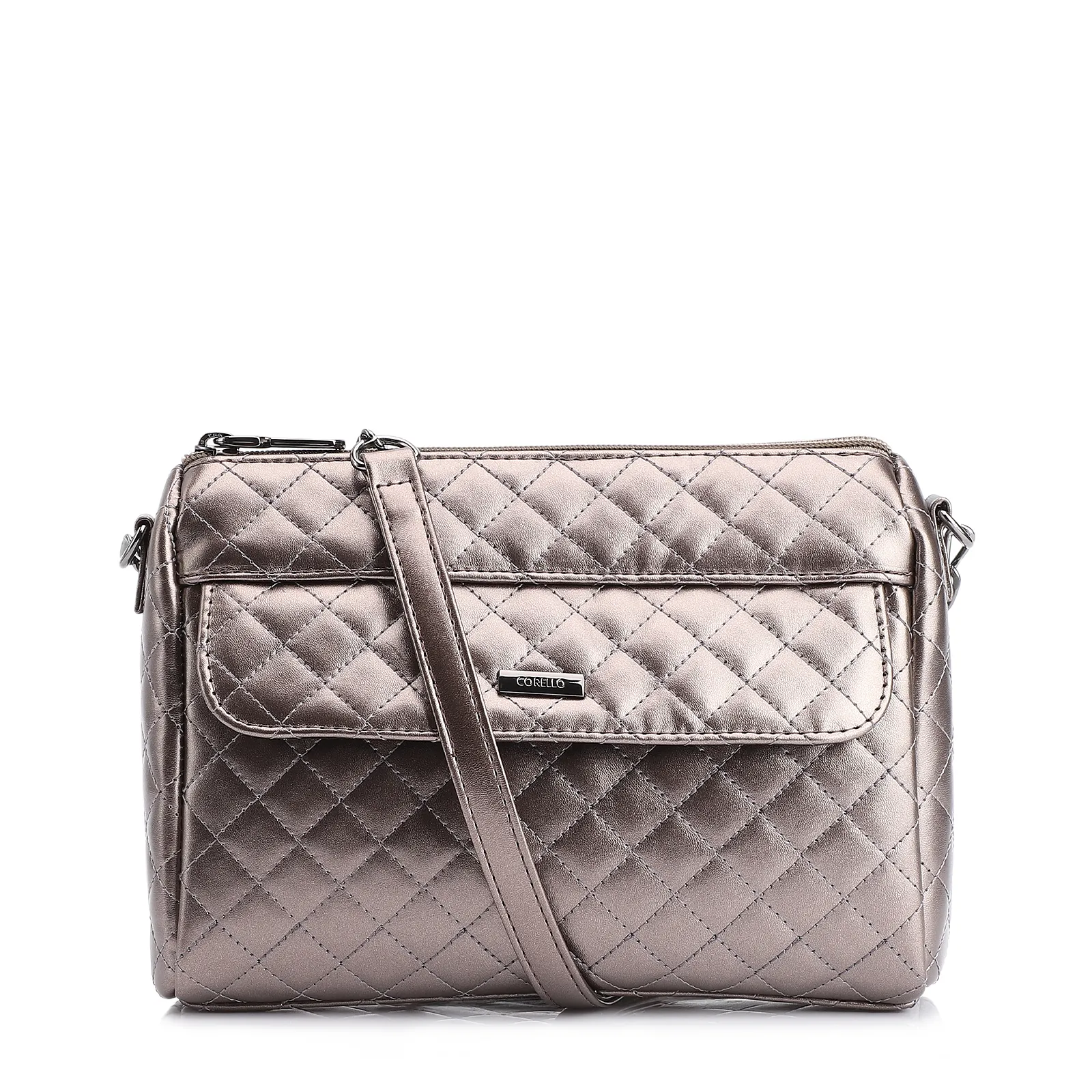 Bolsa Transversal Matelassê Alt Prata
