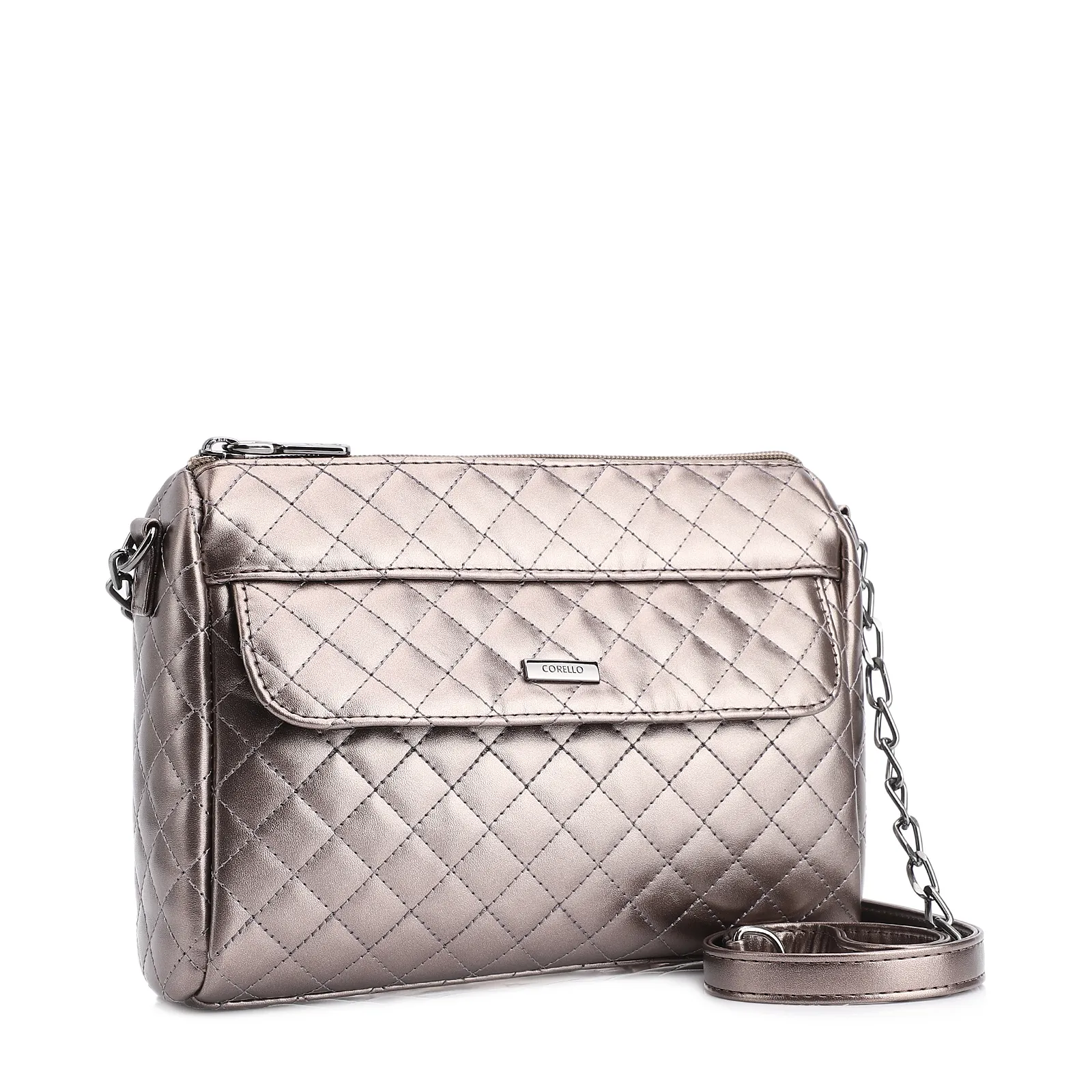 Bolsa Transversal Matelassê Alt Prata