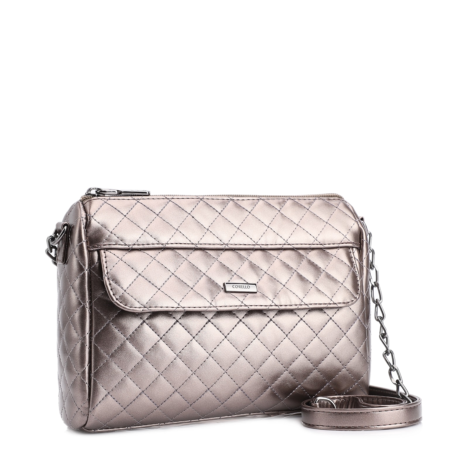 Bolsa Transversal Matelassê Alt Prata