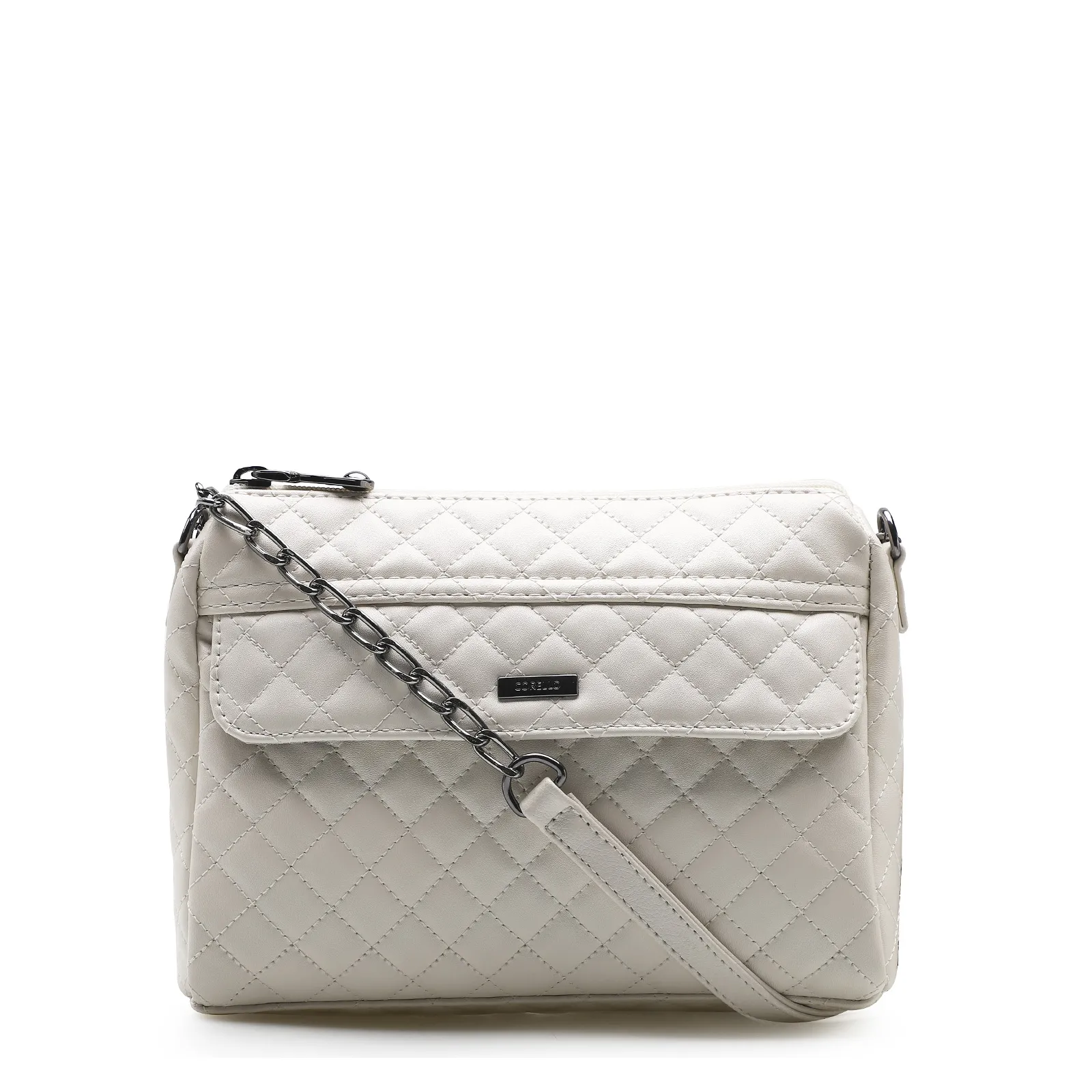 Bolsa Transversal Matelassê Alternativo Off White