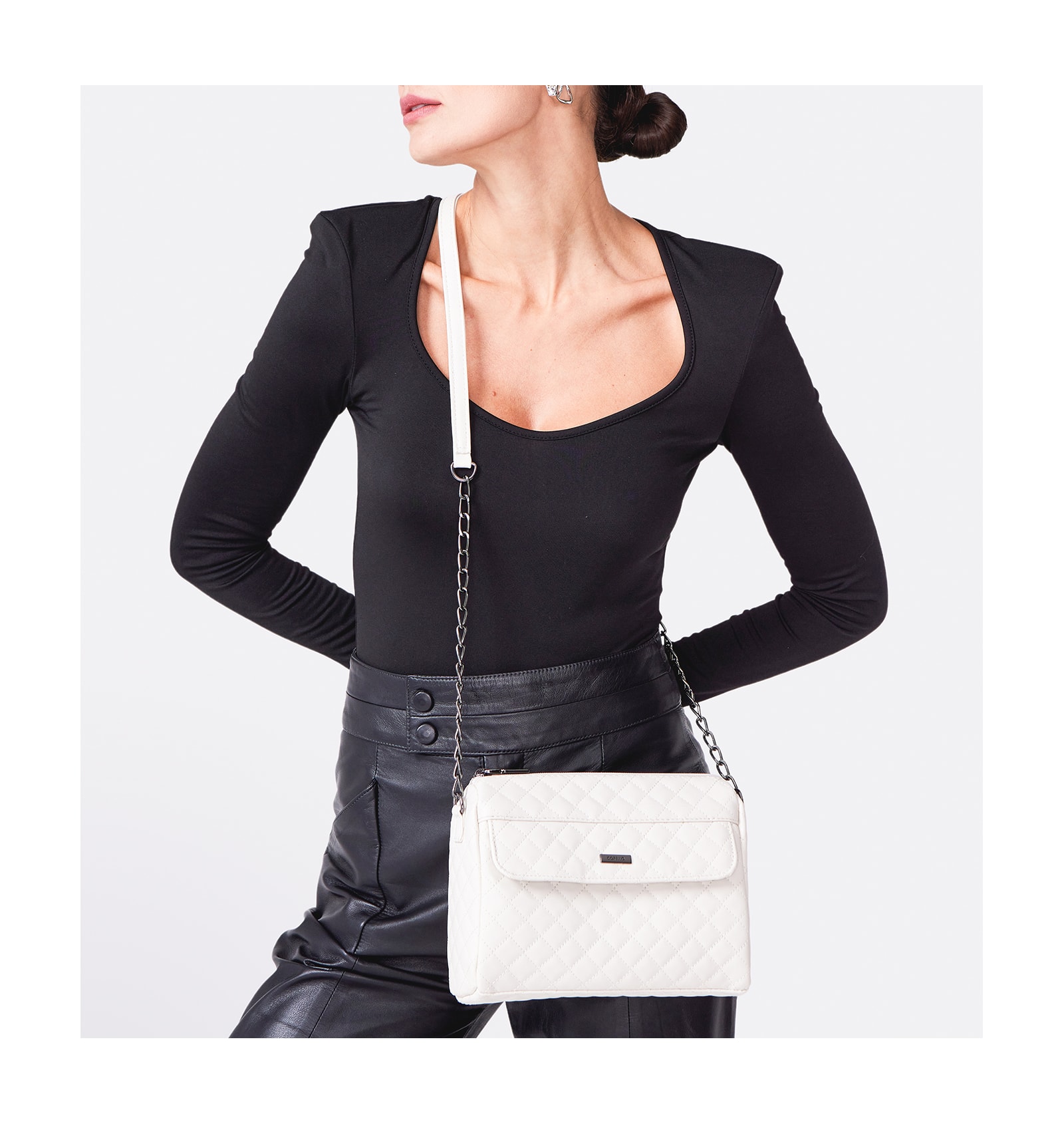Bolsa Transversal Matelassê Alternativo Off White
