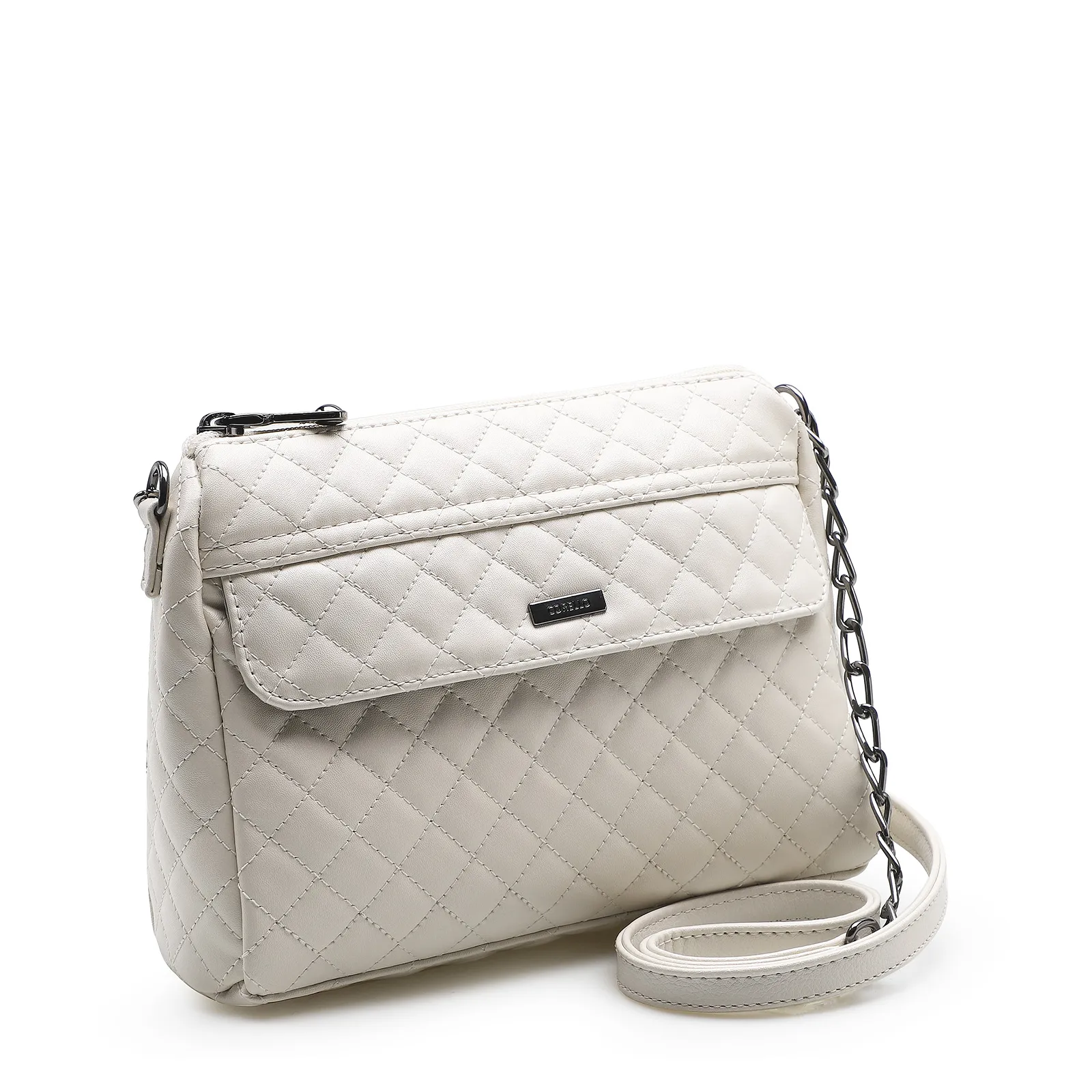 Bolsa Transversal Matelassê Alternativo Off White