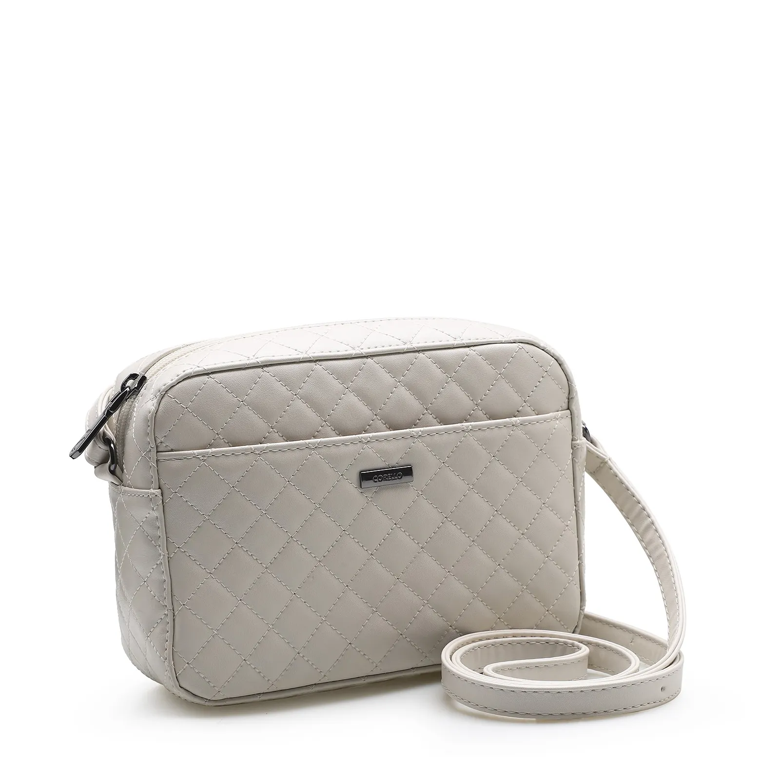 Bolsa Transversal Matelassê Alternativo Off White
