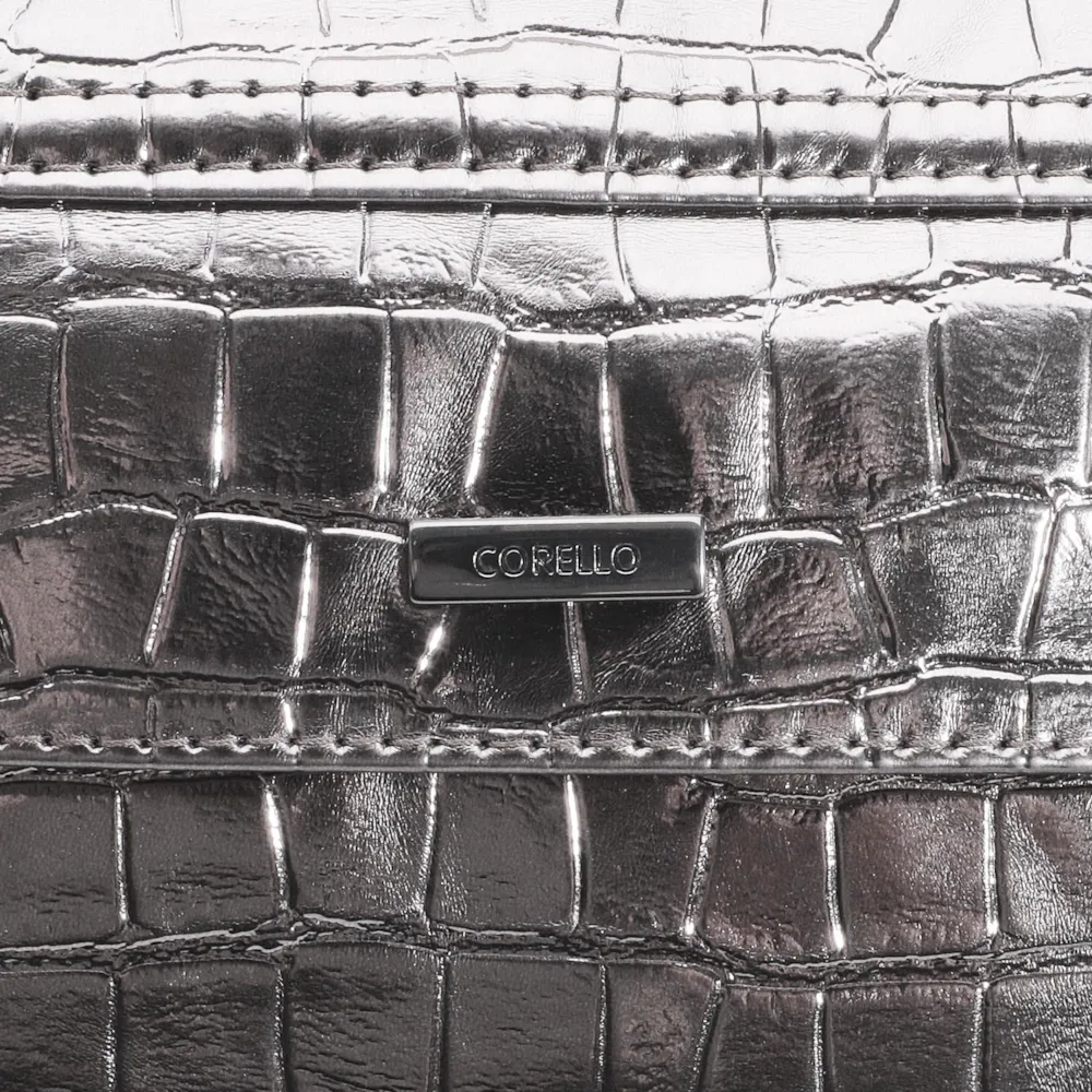 Bolsa Transversal Matelassê Croco Prata - imagem 7