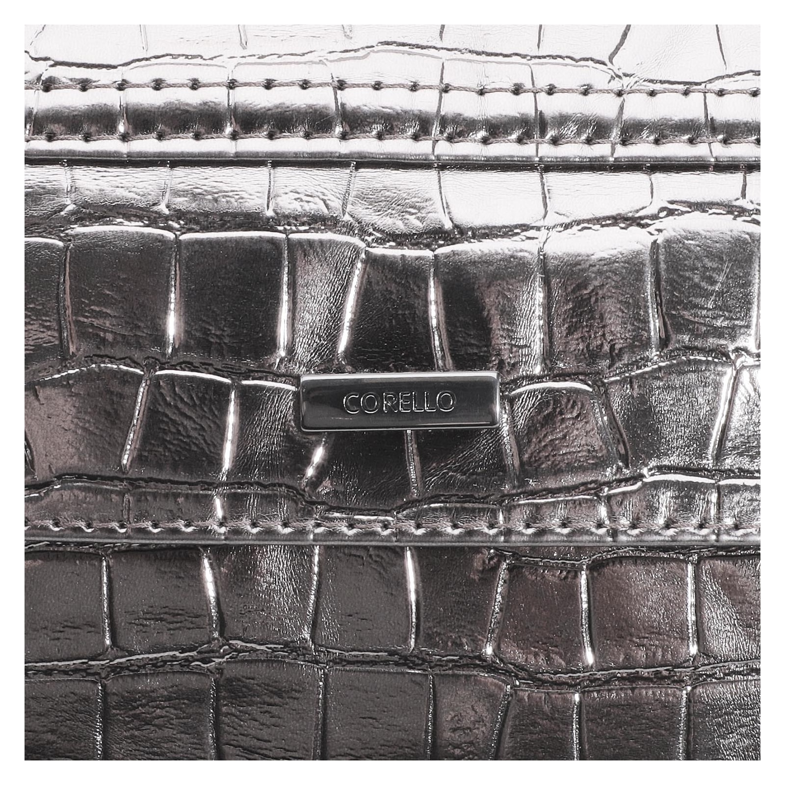 Bolsa Transversal Matelassê Croco Prata