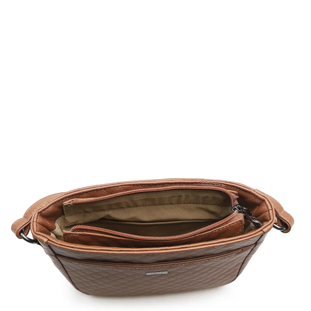 Bolsa Transversal Matelassê Floater Caramelo Alt - imagem 4