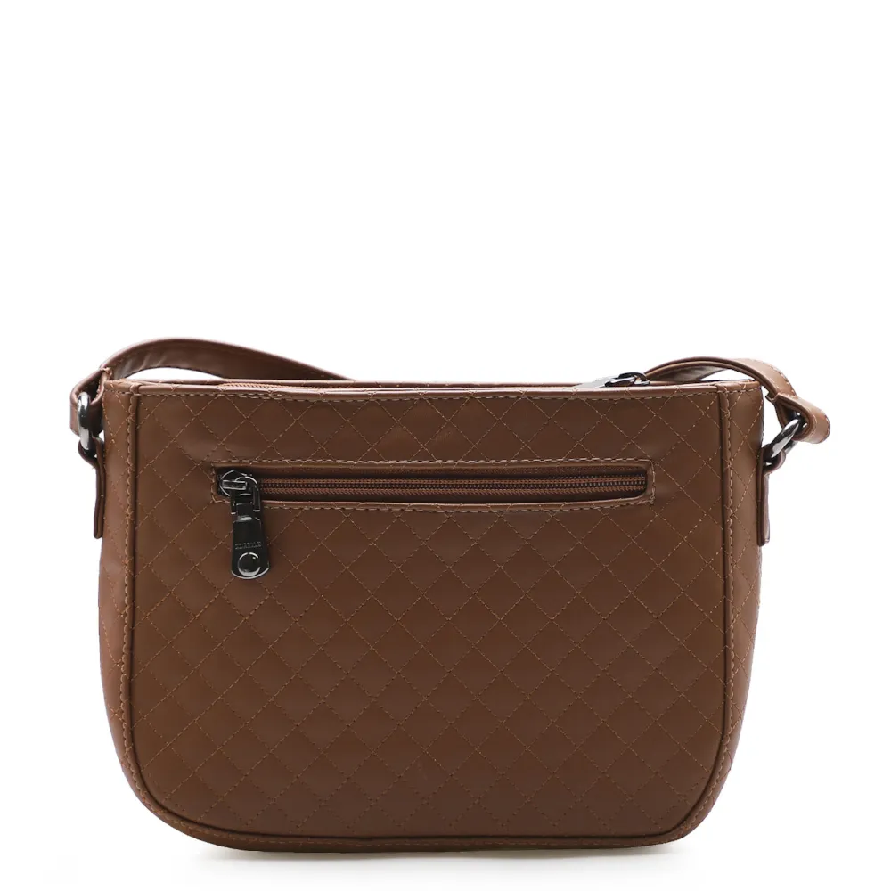 Bolsa Transversal Matelassê Floater Caramelo Alt - imagem 3