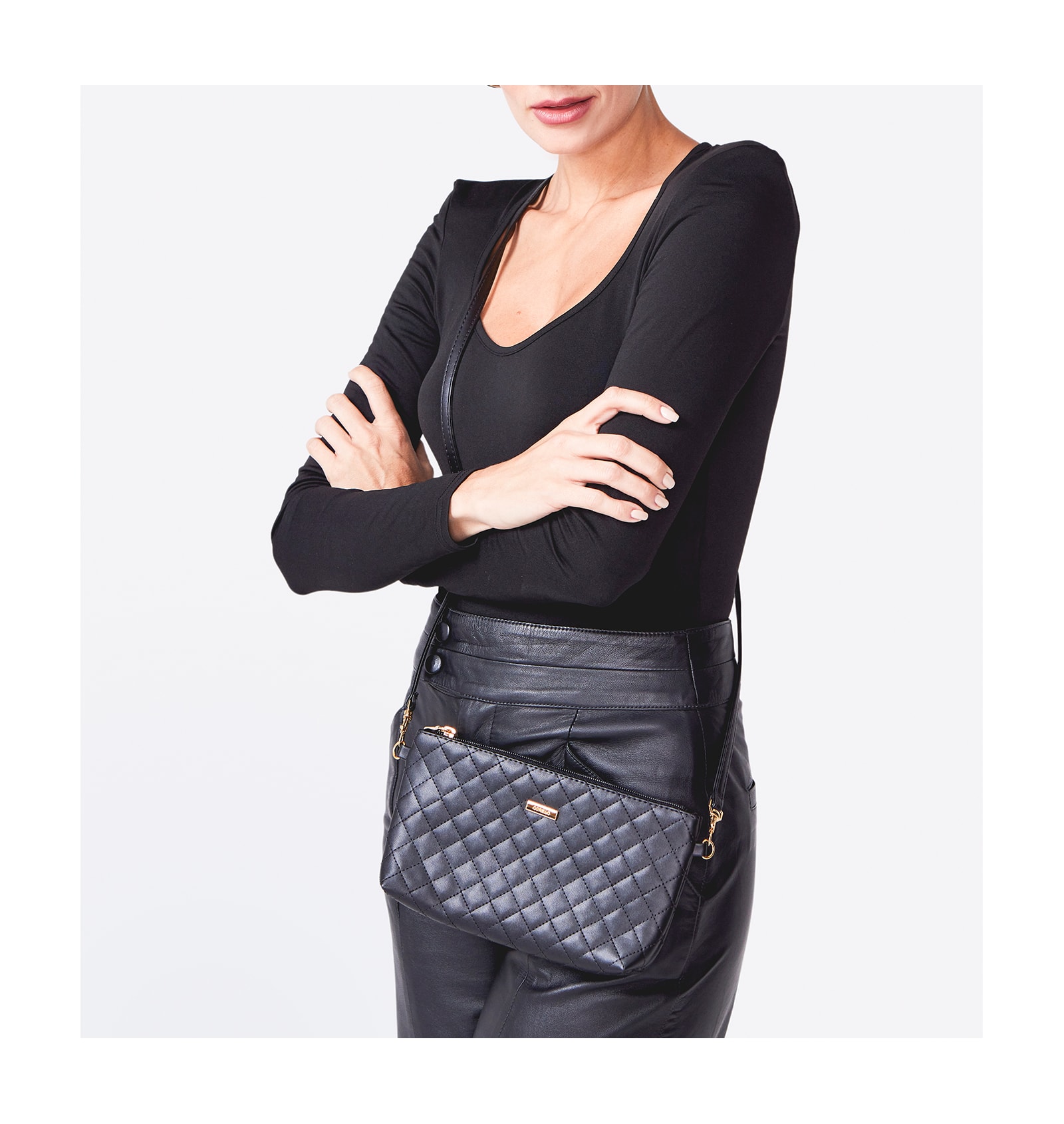 Bolsa Transversal Matelassê Preto