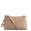 Bolsa Transversal Média Couro Nobuck Floater Bege Miçangas - imagem 1