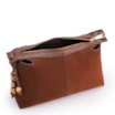 Bolsa Transversal Média Couro Nobuck Floater Marrom Miçangas - imagem 4