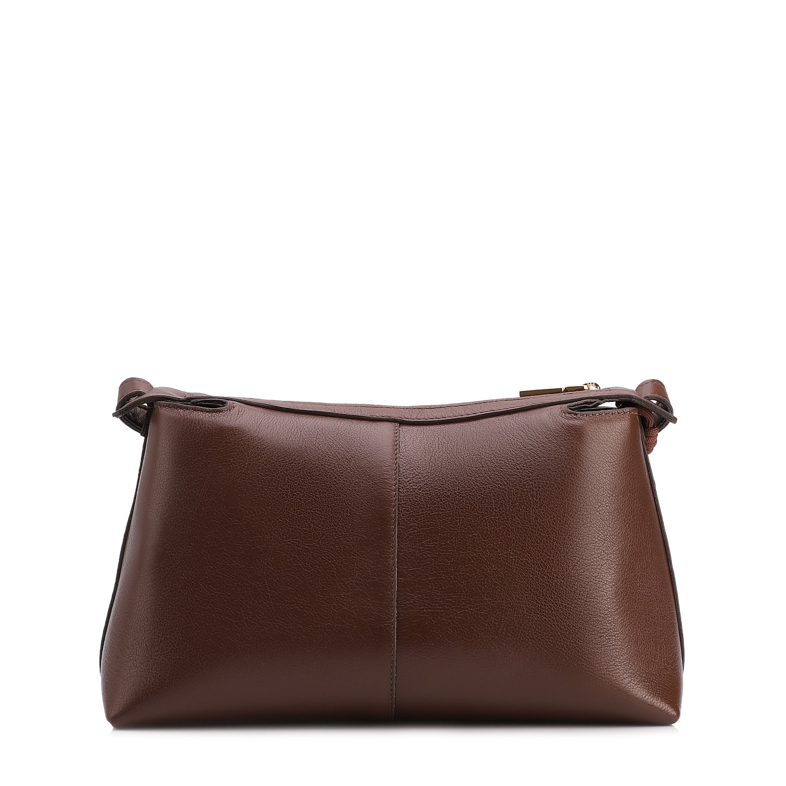 Bolsa Transversal Média Couro Nobuck Floater Marrom Miçangas