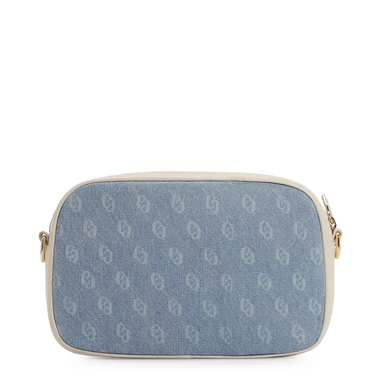 Bolsa Transversal Monograma Jeans/Couro Off White
