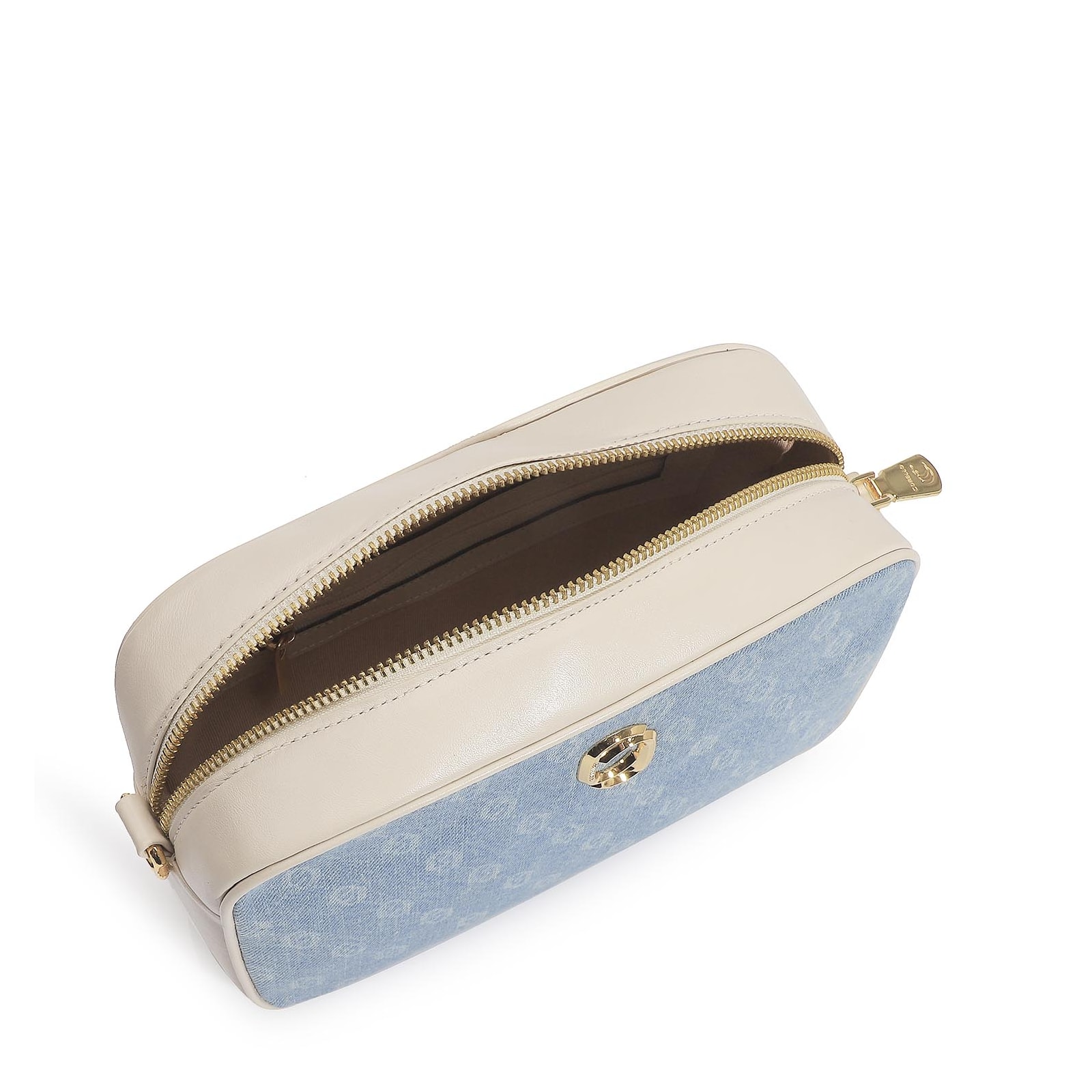 Bolsa Transversal Monograma Jeans/Couro Off White