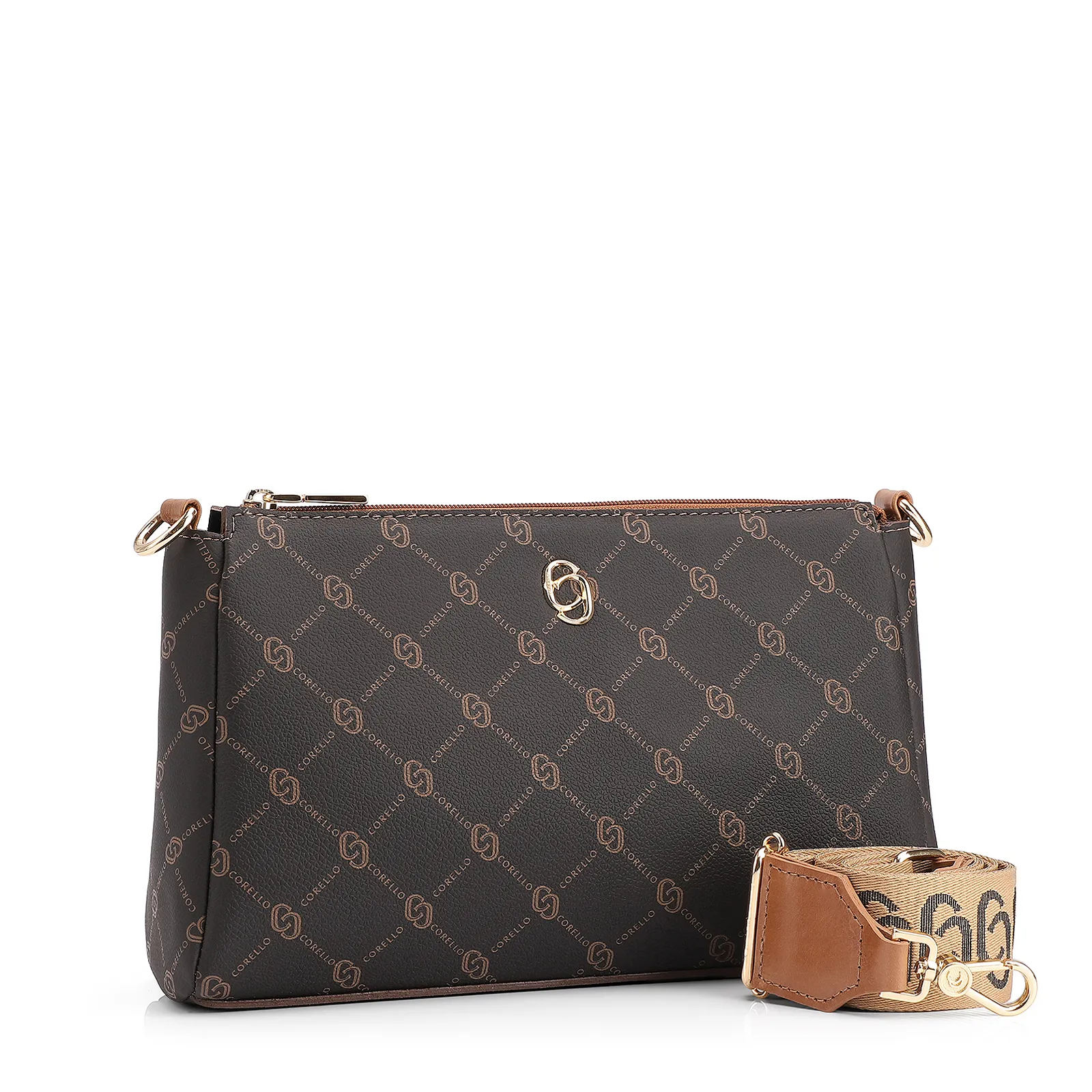 Bolsa Transversal Monograma Marrom
