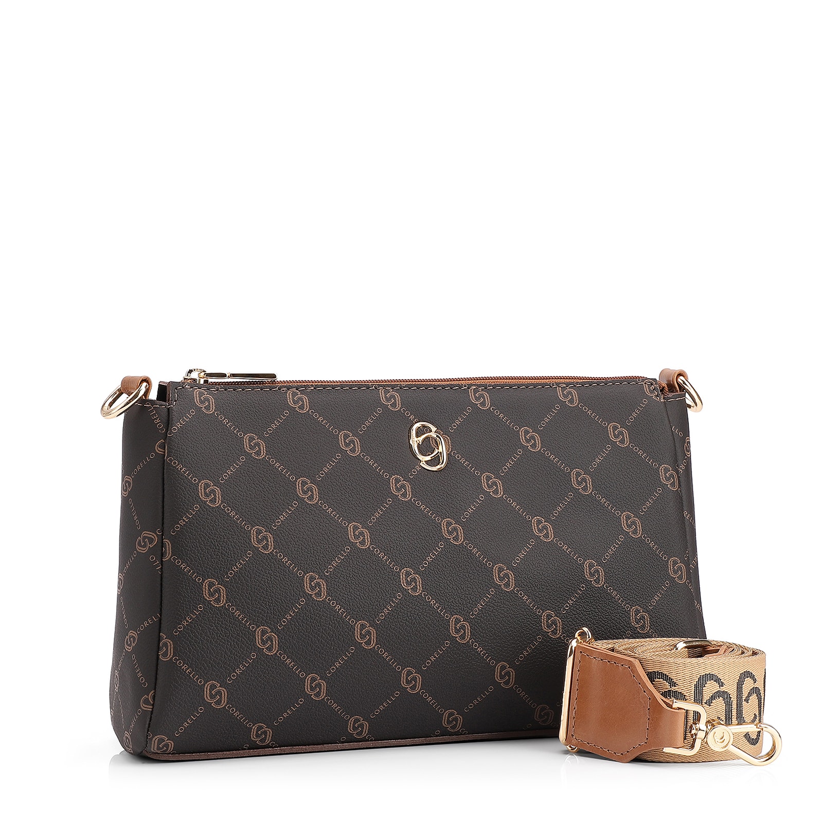 Bolsa Transversal Monograma Marrom