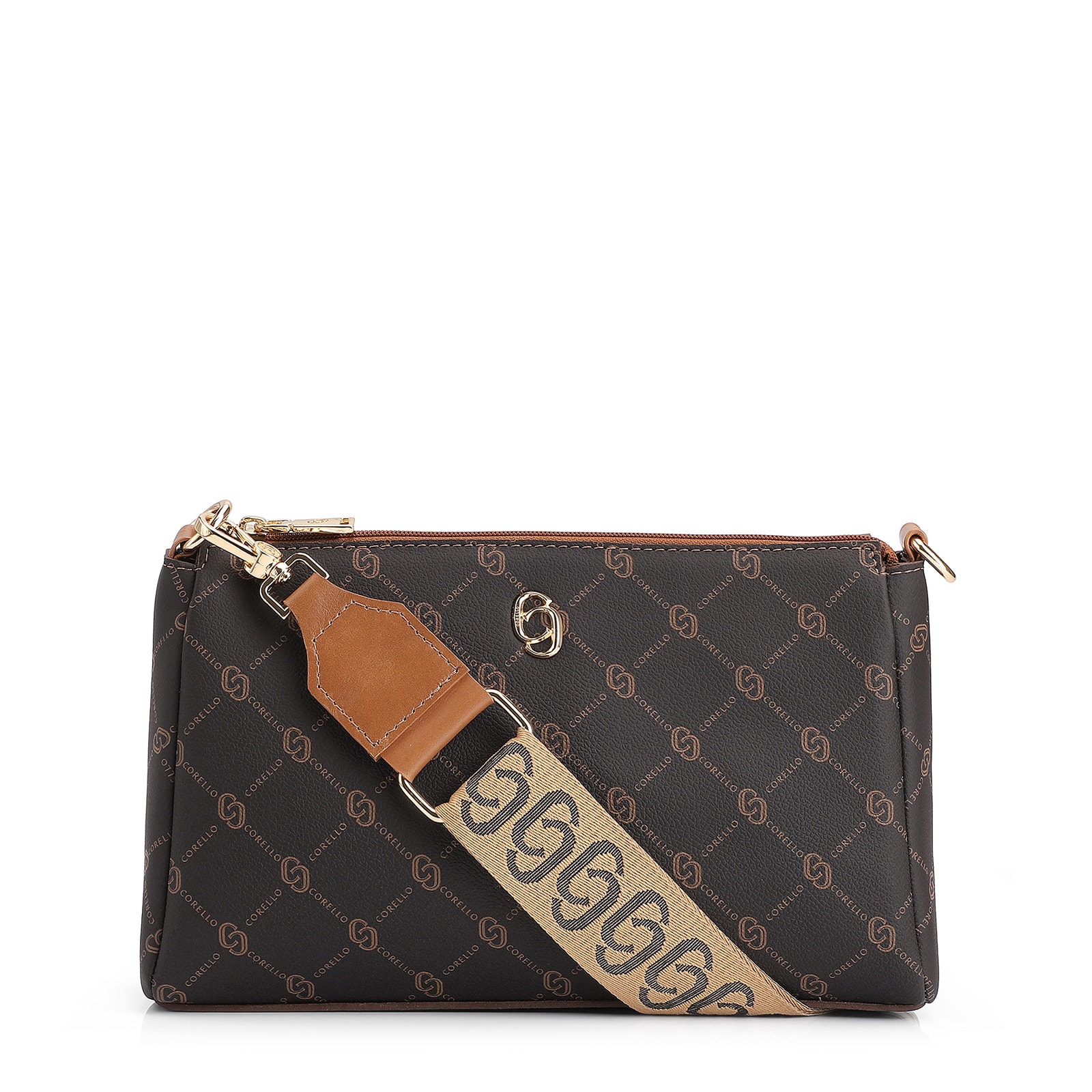 Bolsa Transversal Monograma Marrom