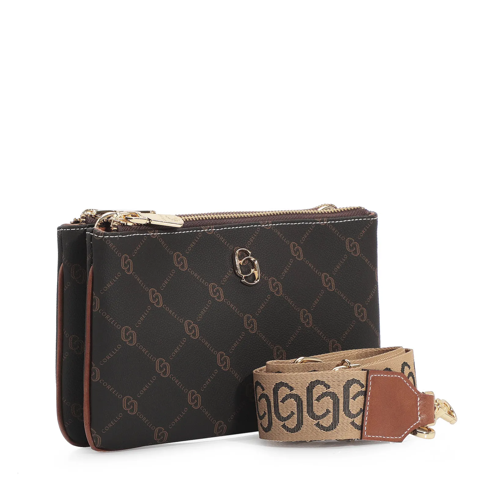 Bolsa Transversal Monograma Marrom