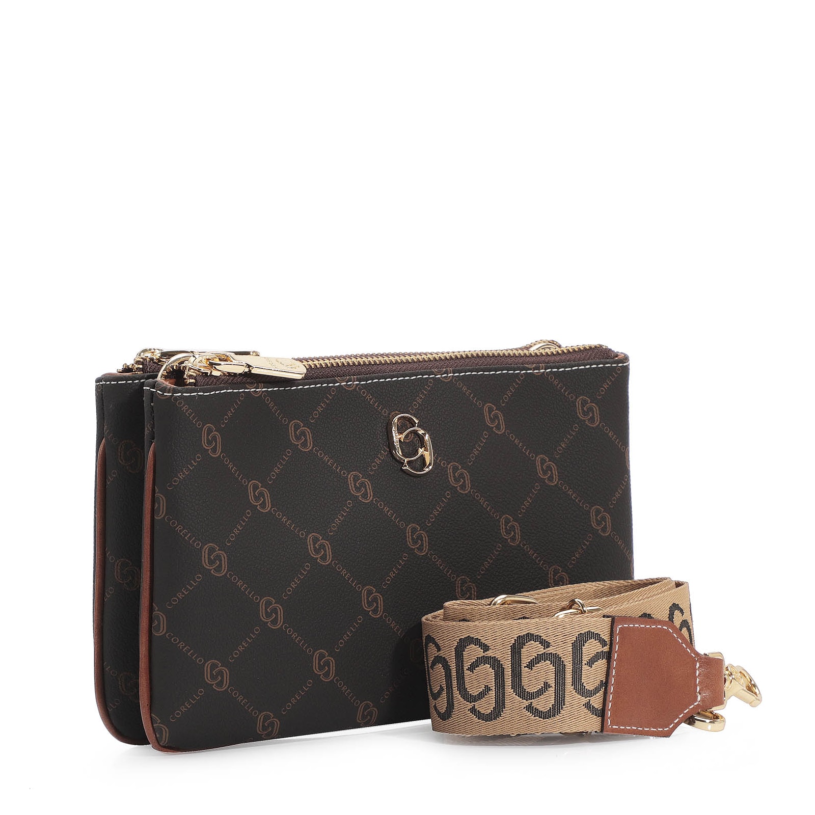 Bolsa Transversal Monograma Marrom