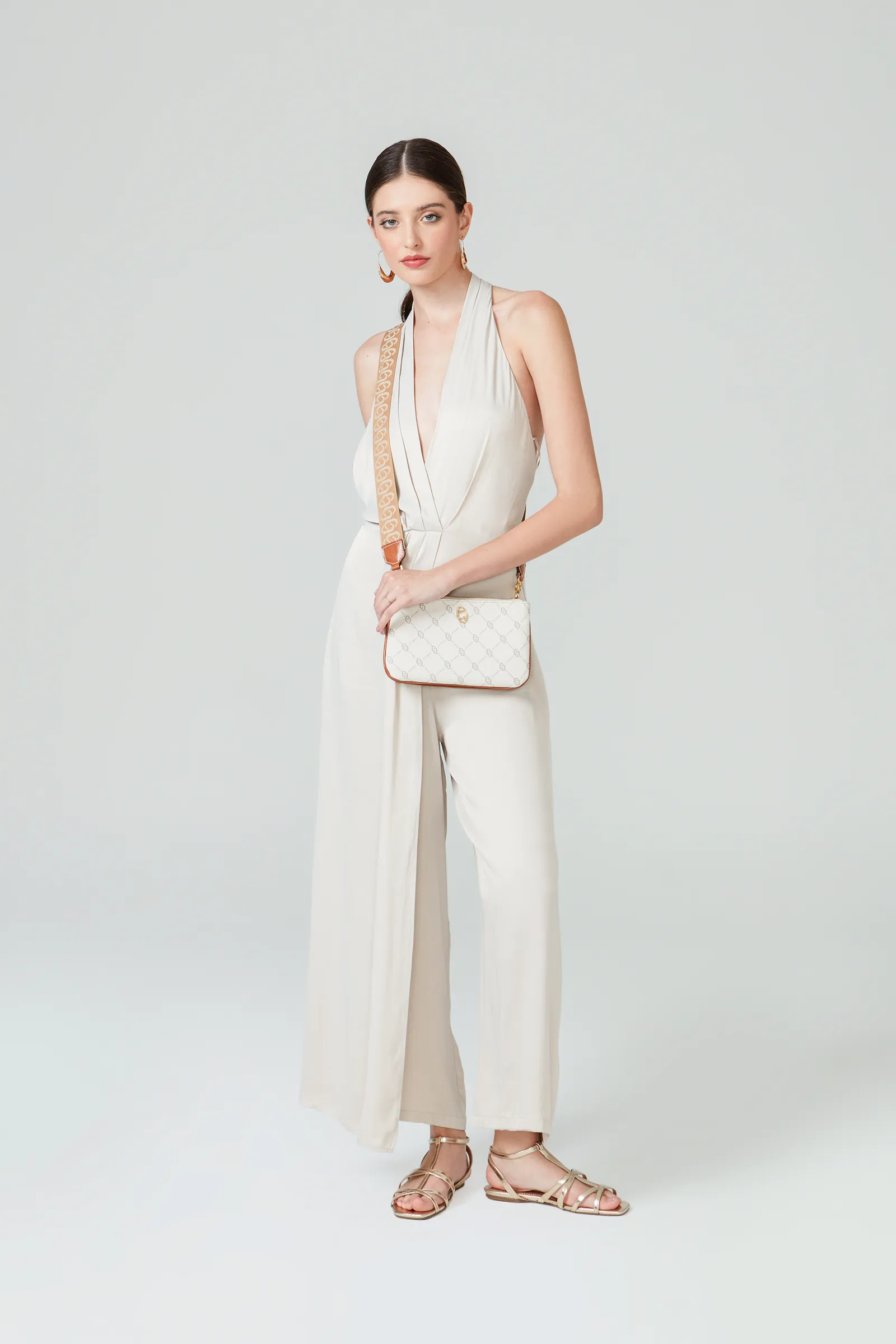 Bolsa Transversal Monograma Off White