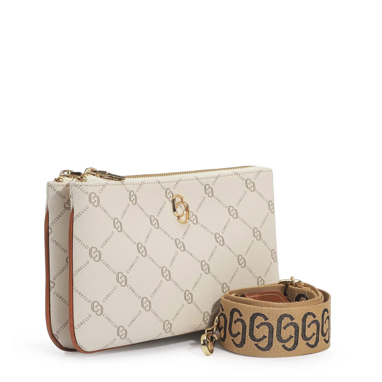 Bolsa Transversal Monograma Off White