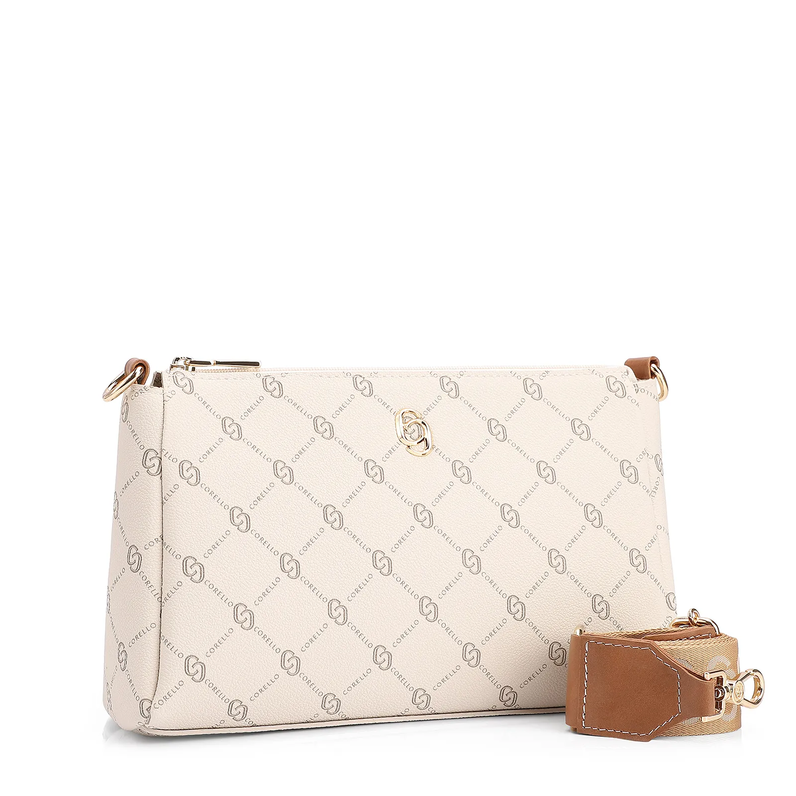 Bolsa Transversal Monograma Off White