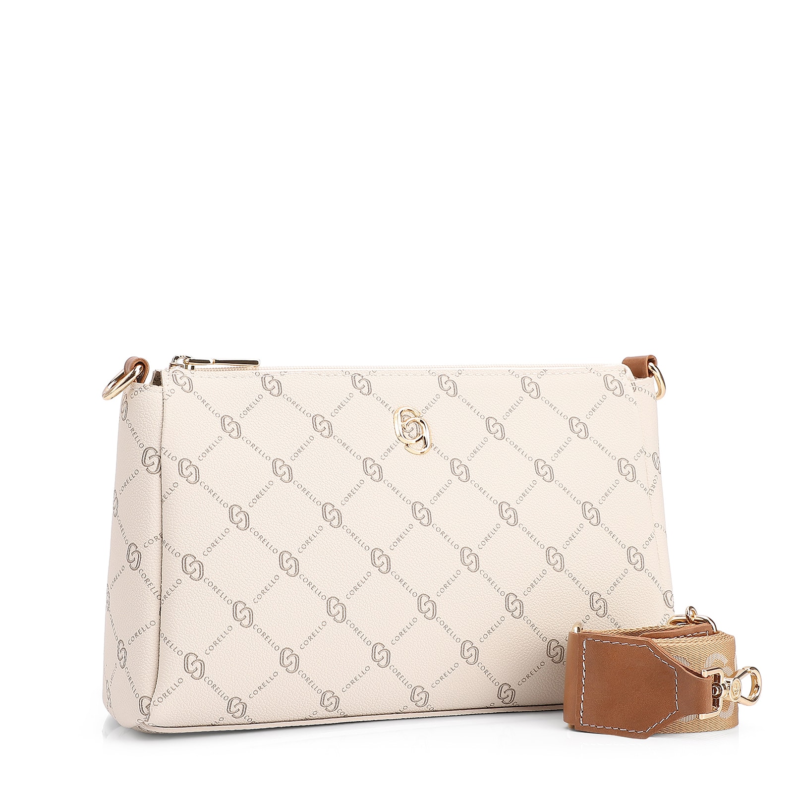 Bolsa Transversal Monograma Off White