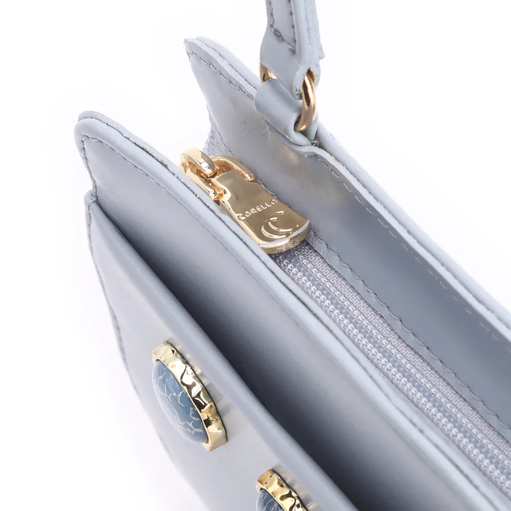 Bolsa Transversal Pedras Couro Azul - imagem 5