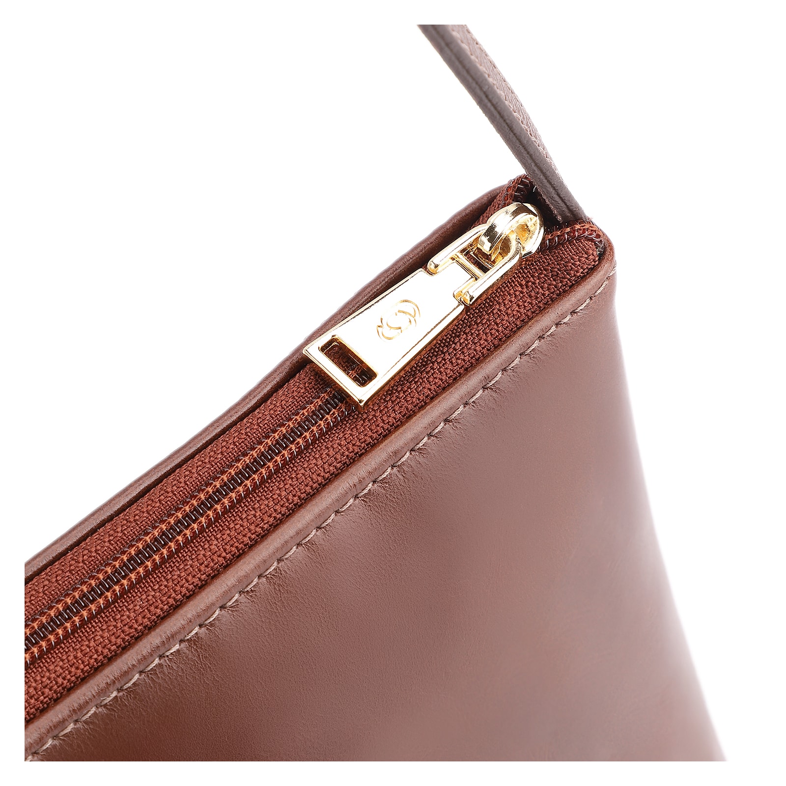 Bolsa Transversal Pedras Couro Marrom
