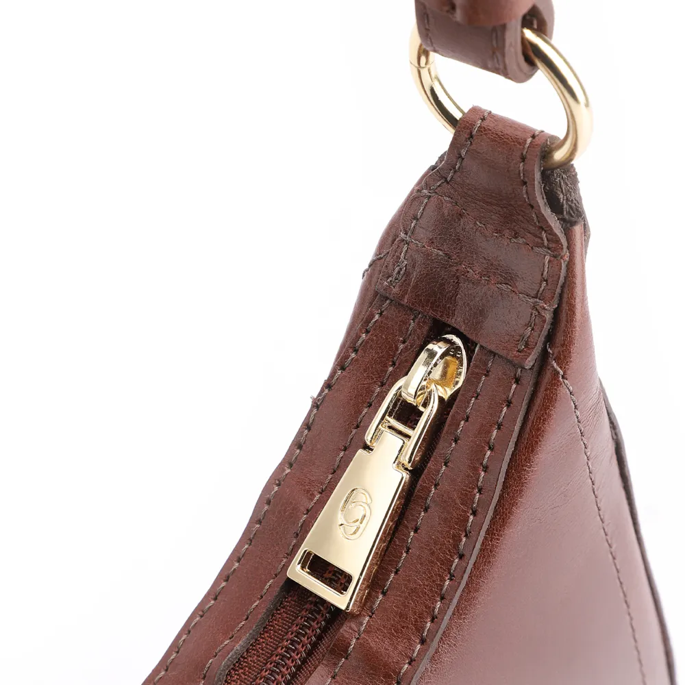 Bolsa Transversal Pedras Couro Marrom - imagem 5