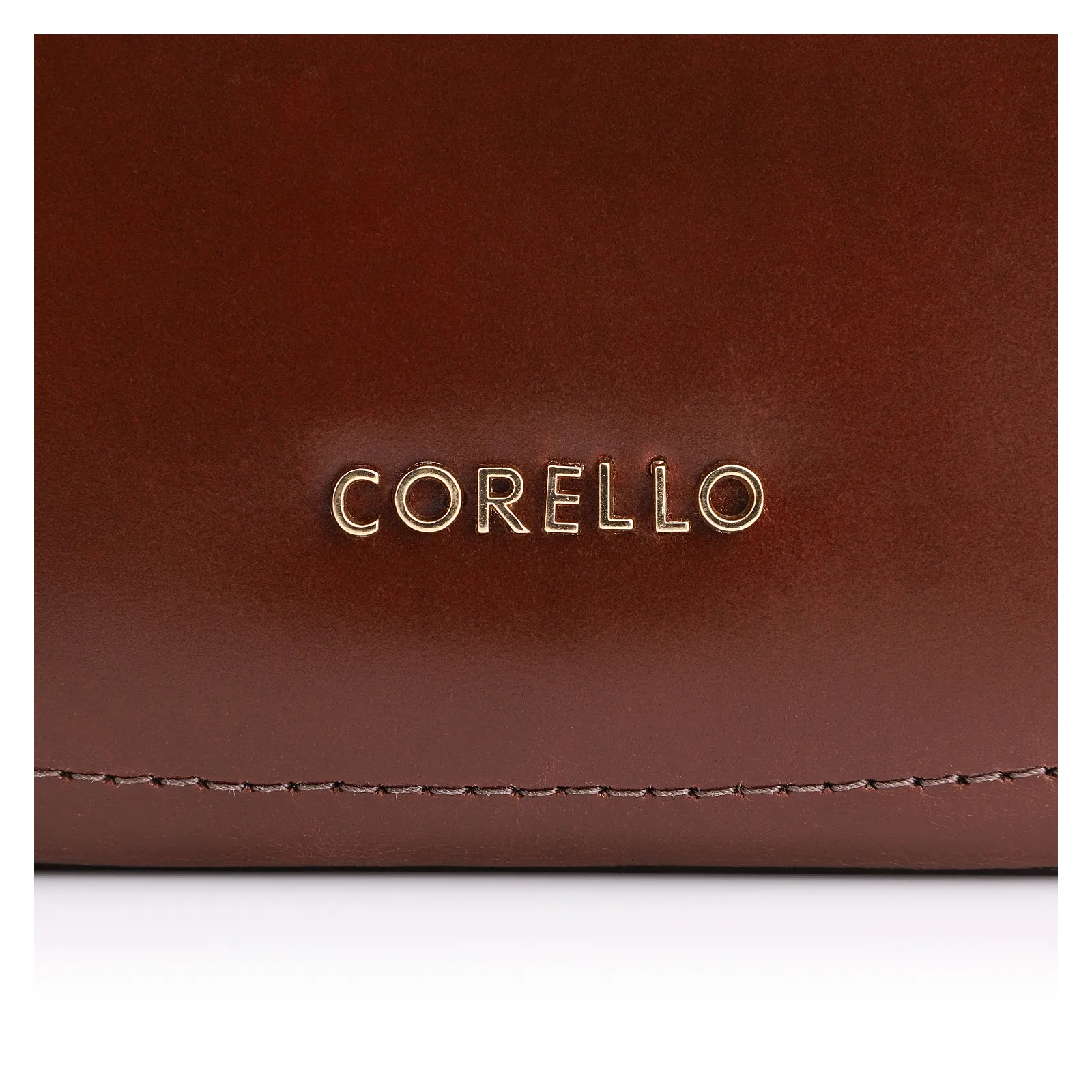 Bolsa Transversal Pedras Couro Marrom