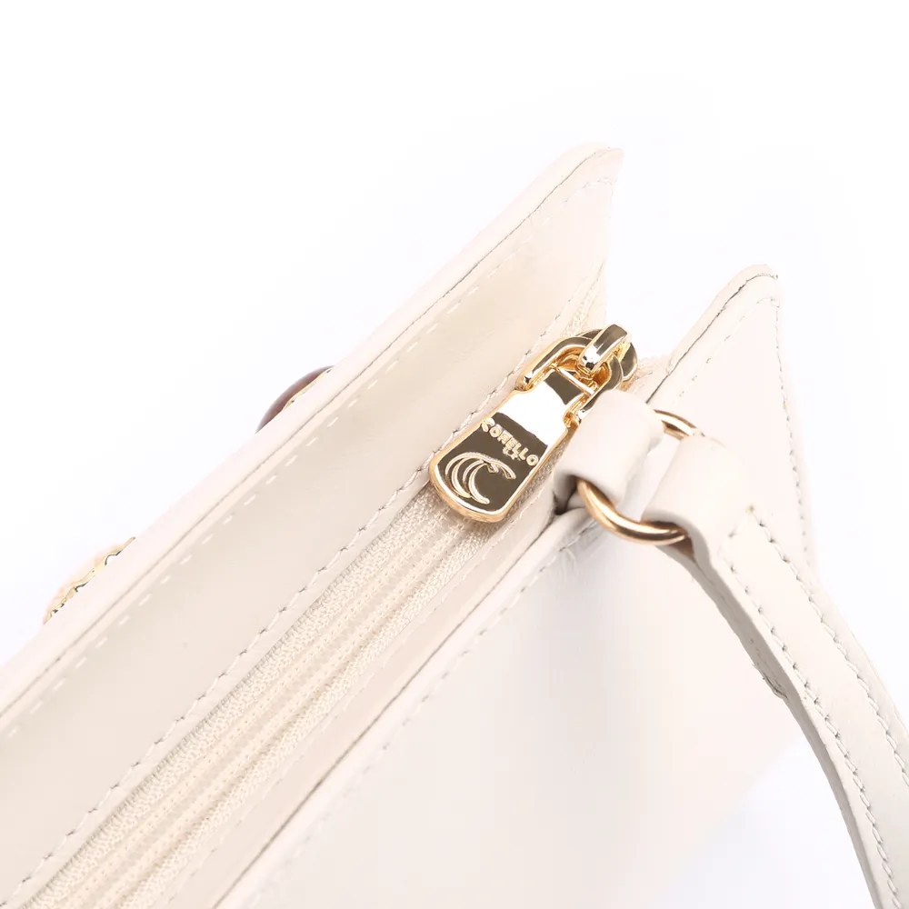 Bolsa Transversal Pedras Couro Off White - imagem 8