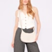 Bolsa Transversal Pedras Couro Off White - imagem 2