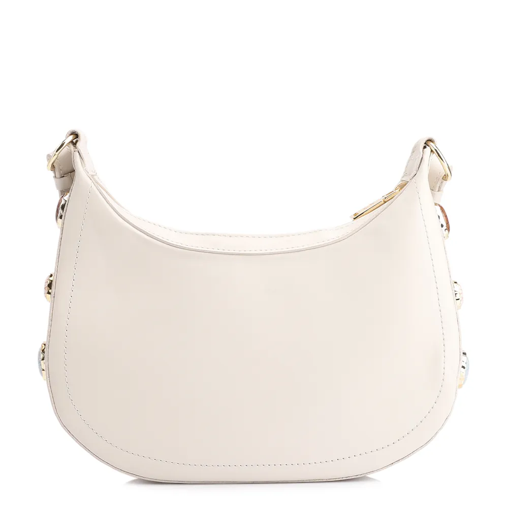 Bolsa Transversal Pedras Couro Off White - imagem 4