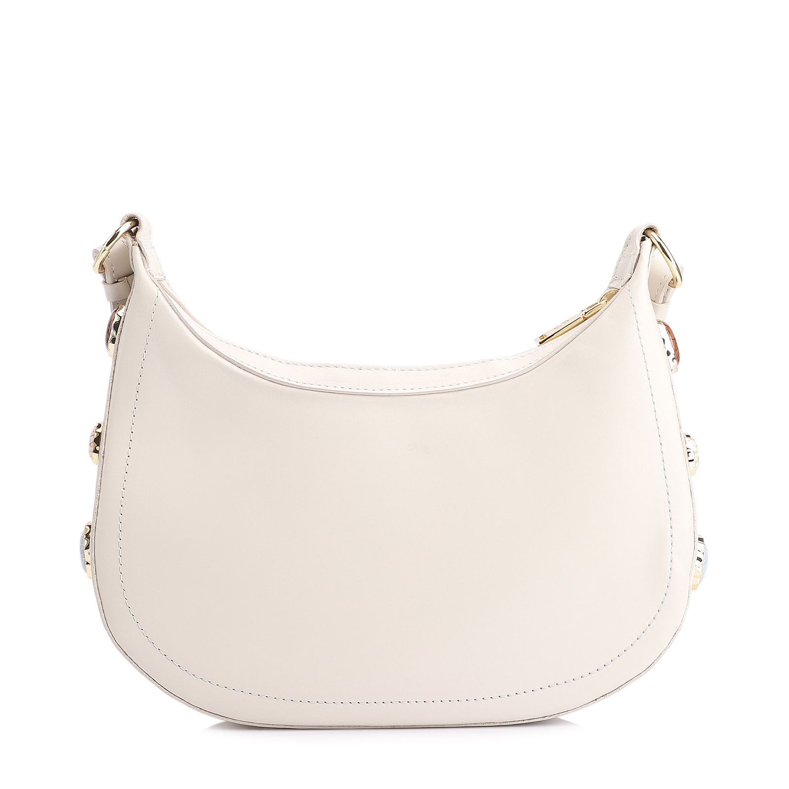 Bolsa Transversal Pedras Couro Off White