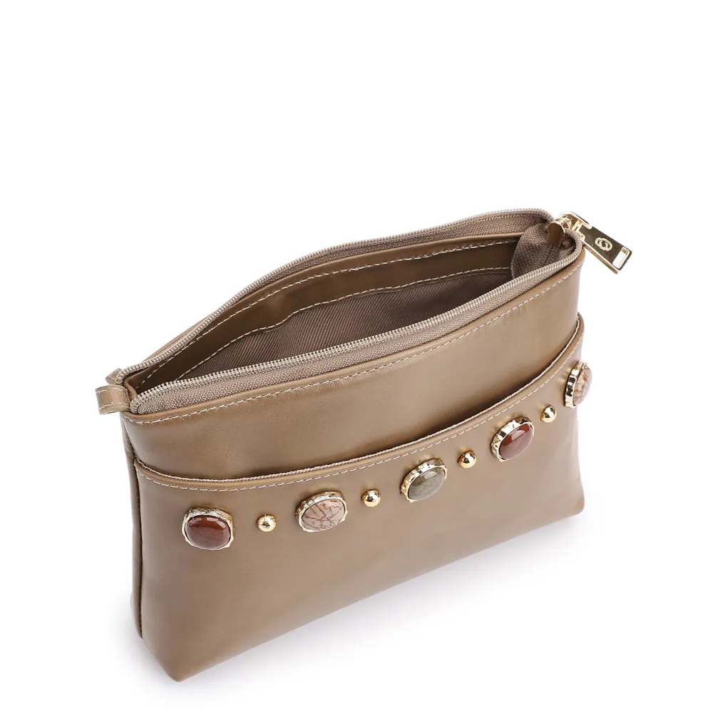 Bolsa Transversal Pedras Couro Verde - imagem 5
